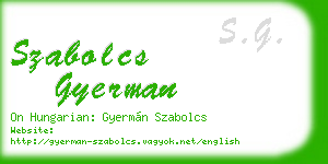 szabolcs gyerman business card